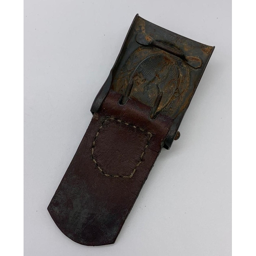 42 - German Luftwaffe Buckle and leather Tab Dated 1939