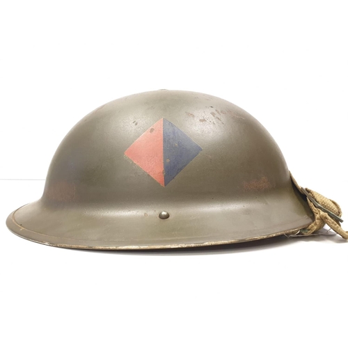 56 - WW2 Royal Artillery Helmet with Anti Air Craft Unit Insignia.