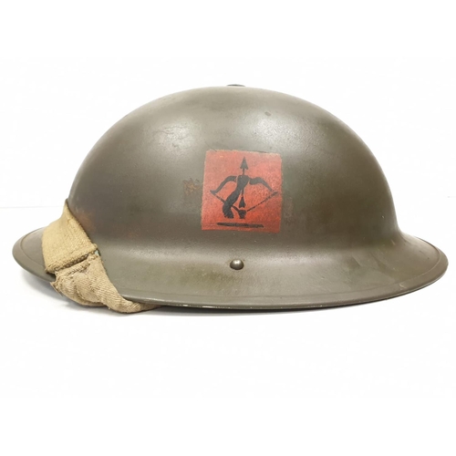 56 - WW2 Royal Artillery Helmet with Anti Air Craft Unit Insignia.