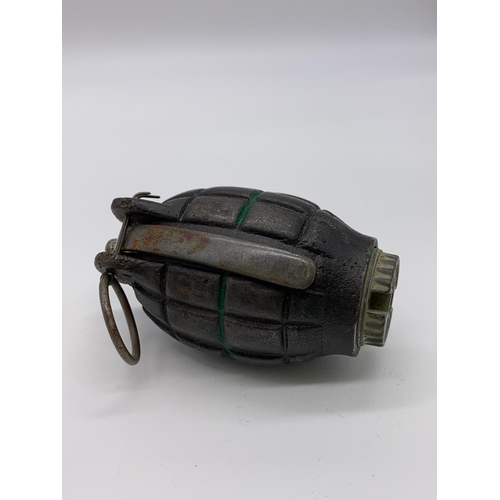 74 - INERT WW2 No 36 Mills Grenade. Base is dated 1943. Made by E.F South Africa.