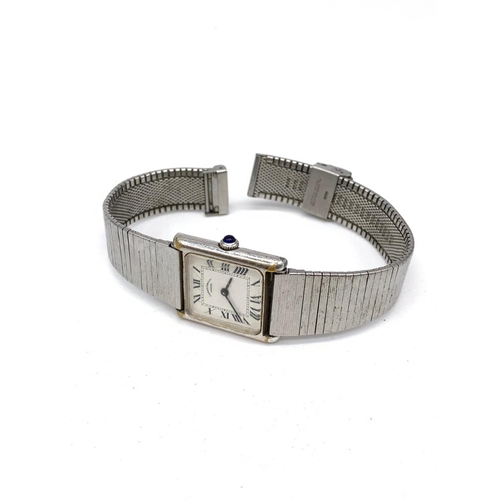 342 - A Silver Plated Tank Style Watch by Camerer Cuss & Co London. Full Working Order