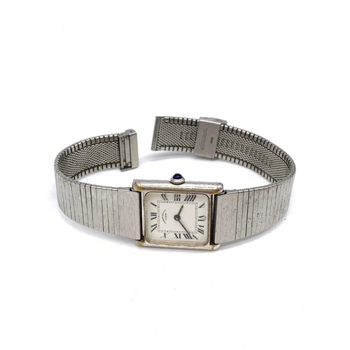 342 - A Silver Plated Tank Style Watch by Camerer Cuss & Co London. Full Working Order