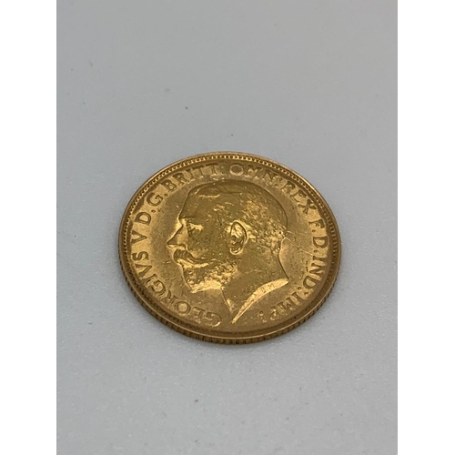 96 - 1913 22ct Half Sovereign 4g