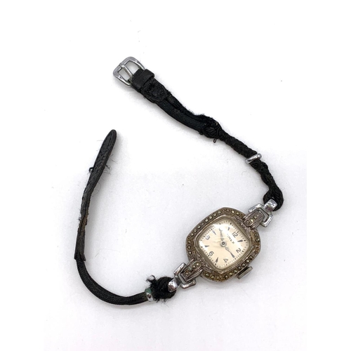 338 - Vintage Timex Lady Cocktail Watch with Marcasite Bezel A/F