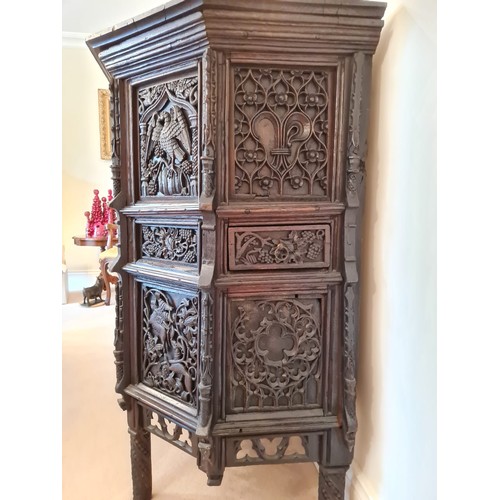 6 - This magnificent Tudor sideboard (credenza)has definite Royal connections, being hand carved and hav... 