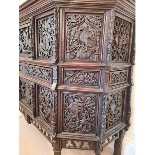 6 - This magnificent Tudor sideboard (credenza)has definite Royal connections, being hand carved and hav... 