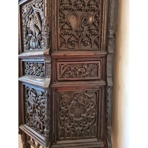 6 - This magnificent Tudor sideboard (credenza)has definite Royal connections, being hand carved and hav... 