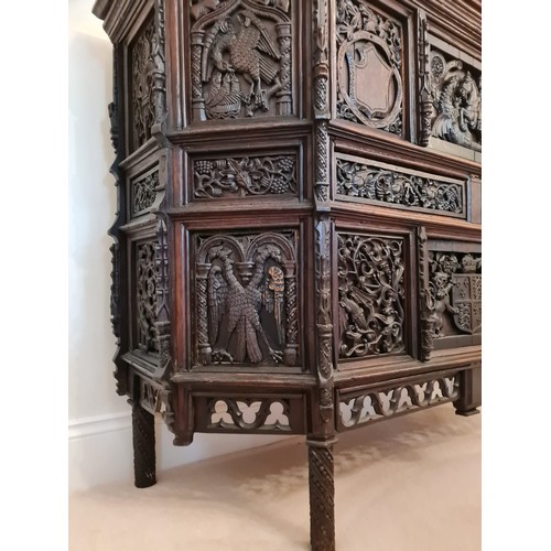 6 - This magnificent Tudor sideboard (credenza)has definite Royal connections, being hand carved and hav... 