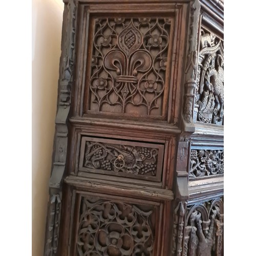 6 - This magnificent Tudor sideboard (credenza)has definite Royal connections, being hand carved and hav... 