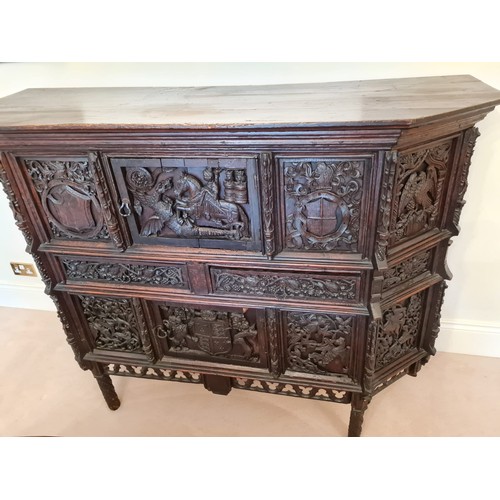 6 - This magnificent Tudor sideboard (credenza)has definite Royal connections, being hand carved and hav... 