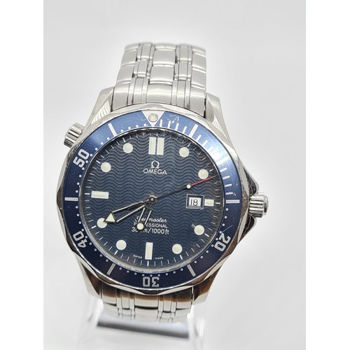 11 - OMEGA Seamaster gent watch with navy face and blue bezel 42mm case