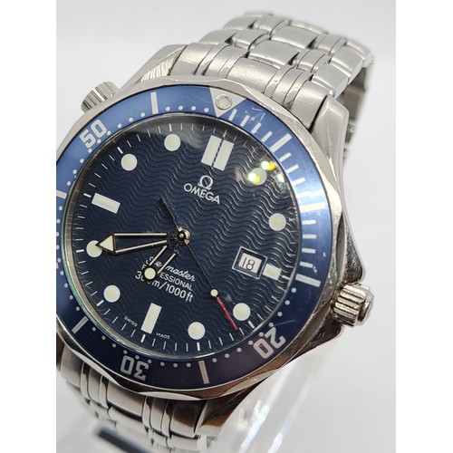 11 - OMEGA Seamaster gent watch with navy face and blue bezel 42mm case