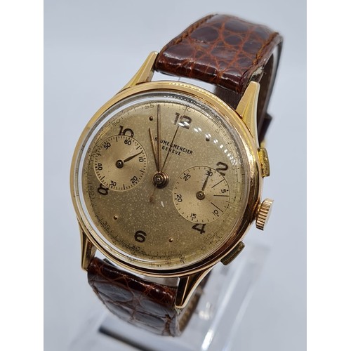 107 - Baume & Mercier Geneve vintage gents watch with 18ct gold face 1950s/60s model 35mm case