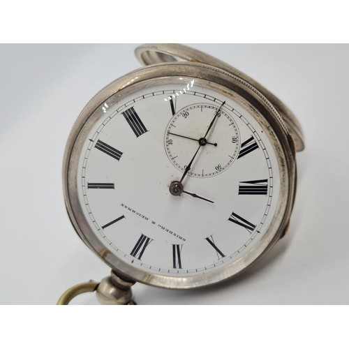 111 - A Grinberg and Reichman silver pocket watch circa 1900 with rear key wind ( Full working order )