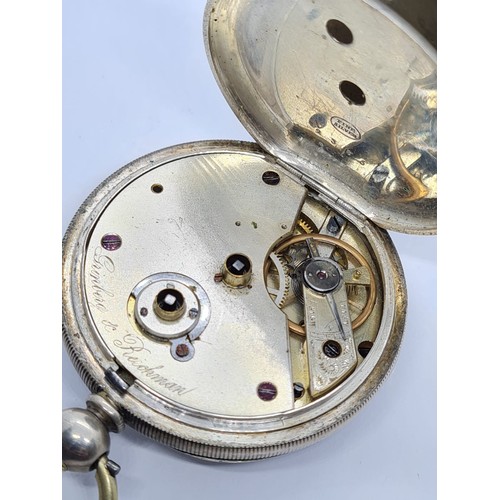 111 - A Grinberg and Reichman silver pocket watch circa 1900 with rear key wind ( Full working order )