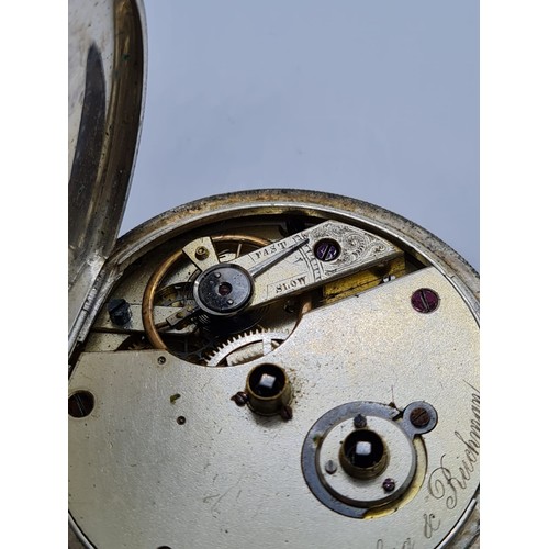 111 - A Grinberg and Reichman silver pocket watch circa 1900 with rear key wind ( Full working order )