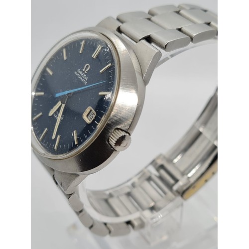 115 - OMEGA Automatic  Geneve Dynamic gent watch, oval navy face 45x35mm