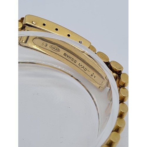 127 - Rolex Oyster Perpetual 18k gold ladies watch 1940s/1950s model, rare original strap with Rolex logo ... 