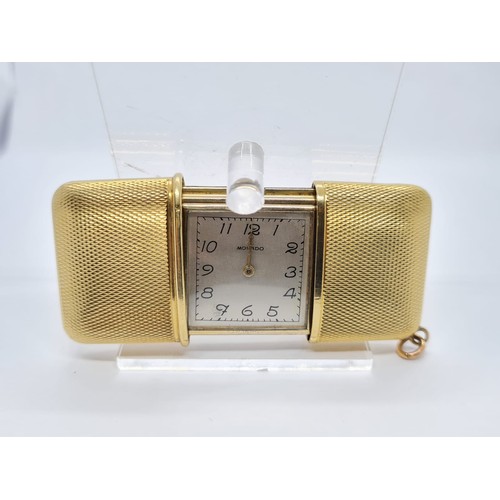 132 - Movado vesta watch, silver gilt 1183349, square face 28mm, vesta case 3x5cm approx