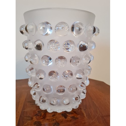 134 - Lalique Glass Vase, signed on base 
H21 W15cm