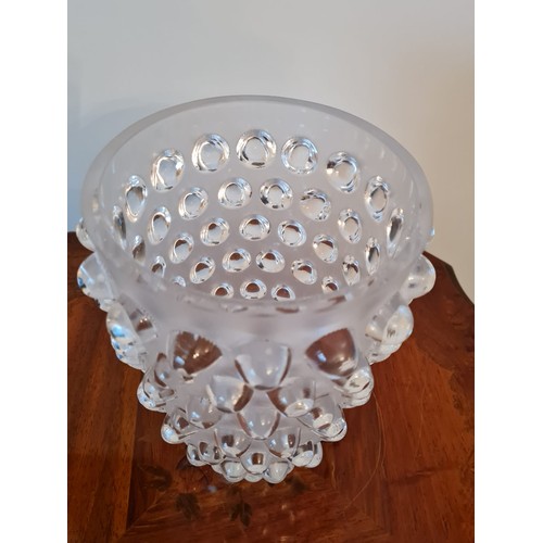 134 - Lalique Glass Vase, signed on base 
H21 W15cm