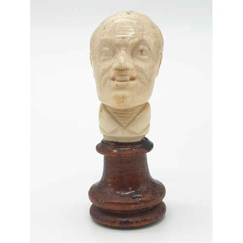 189 - 17th century ivory carved European seal, 8cm tall