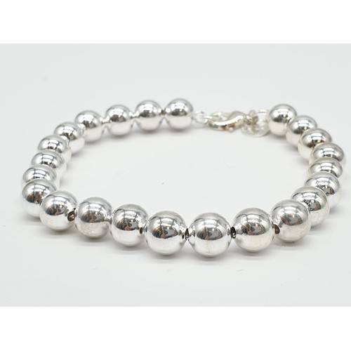 190 - Tiffany Style Ball Bracelet, 19cms, 10g