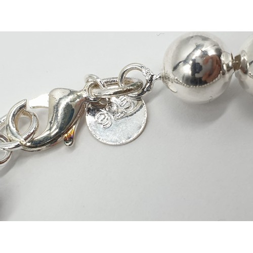 190 - Tiffany Style Ball Bracelet, 19cms, 10g