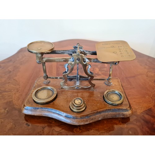 227 - Wooden based vintage postal scales platform style.
W 19 cm x H 10 cm