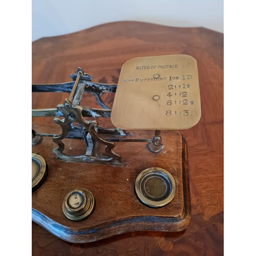 227 - Wooden based vintage postal scales platform style.
W 19 cm x H 10 cm