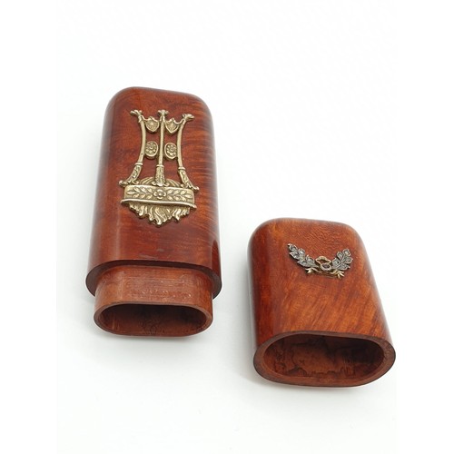 287 - Russian wood and silver with diamond box, 11cm long and 3.5cm wide, 36.4g weight