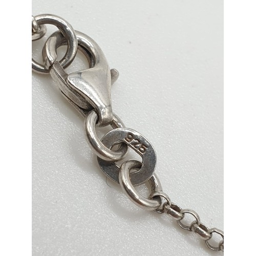 320 - Silver heart bracelet with extension links, 23cm long and 4.2g approx