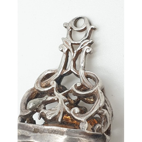 393 - Silver stone set seal charm, weight 9.7g and 3cm long approx