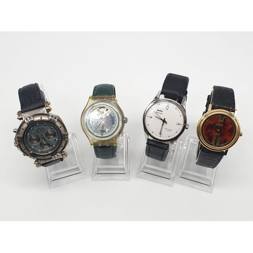 421 - 4x assorted watches with leather straps