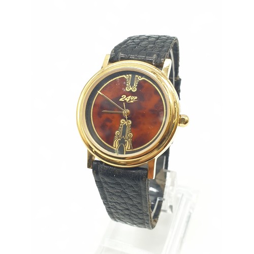 421 - 4x assorted watches with leather straps