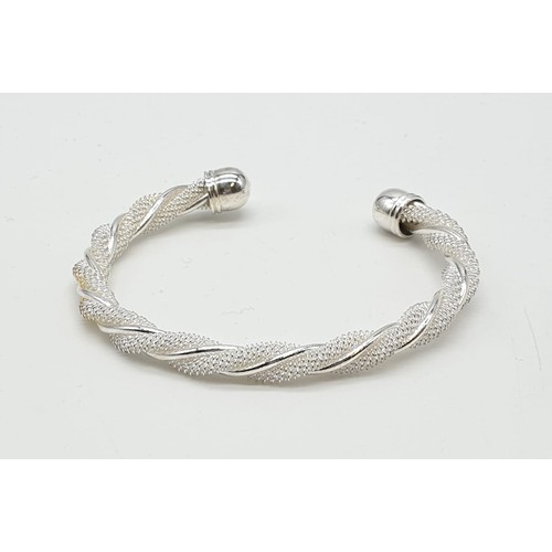 429 - Silver Twist Bangle, 15.8g.