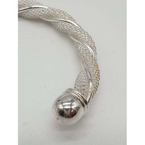 429 - Silver Twist Bangle, 15.8g.