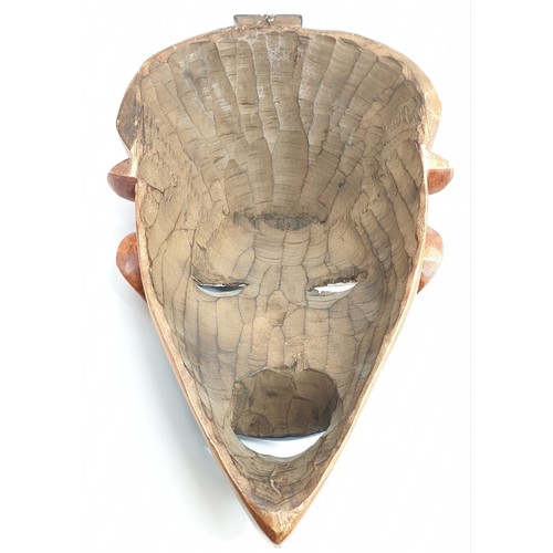 437 - African Hand Carved Mask for Wall Hanging, 46 x 26cms.