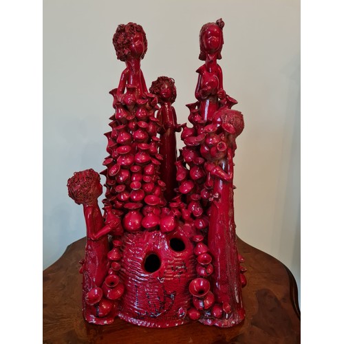 439 - Red abstract statue 
H46 W34