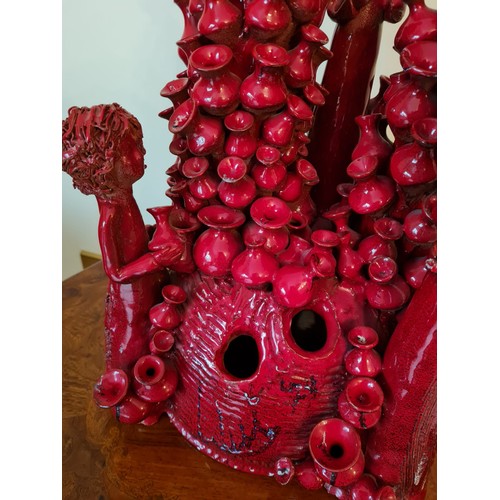 439 - Red abstract statue 
H46 W34