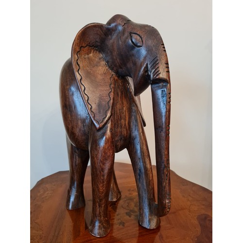 440 - Large hand carved Wooden elephant.
H40 W18