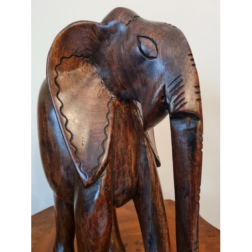 440 - Large hand carved Wooden elephant.
H40 W18