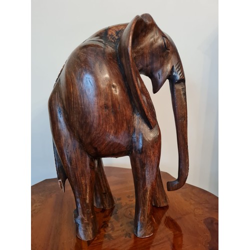 440 - Large hand carved Wooden elephant.
H40 W18