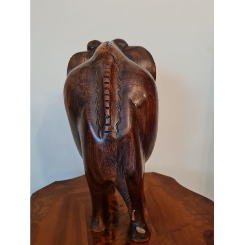 440 - Large hand carved Wooden elephant.
H40 W18