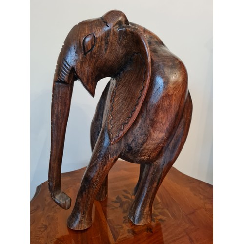 440 - Large hand carved Wooden elephant.
H40 W18