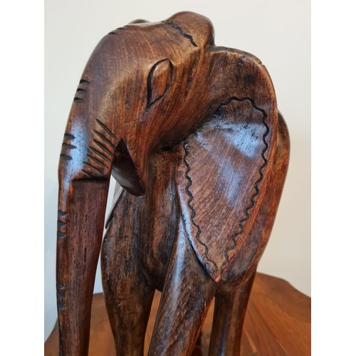 440 - Large hand carved Wooden elephant.
H40 W18