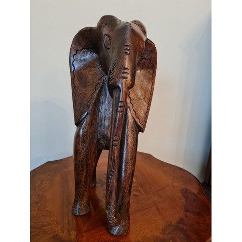 440 - Large hand carved Wooden elephant.
H40 W18