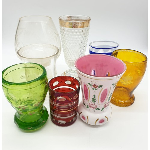 442 - 8x pieces Bohemian glass and others (8)