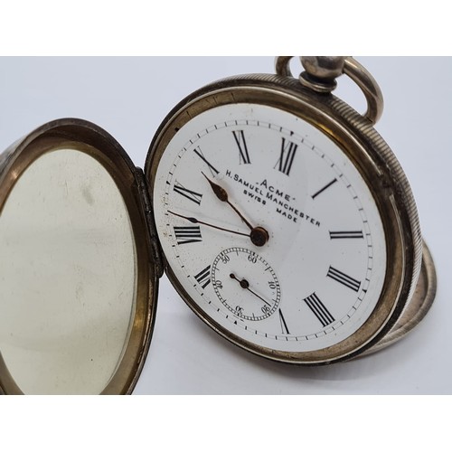 477 - An early H. Samuel ''Acme'' Pocket Watch with rear wind, discoloured glass and not working