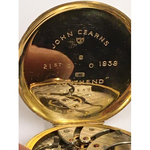 26 - Vintage 9ct solid gold IWC (International Watch Company) Schaffhausen Pocket watch (A/F)  needs wind... 